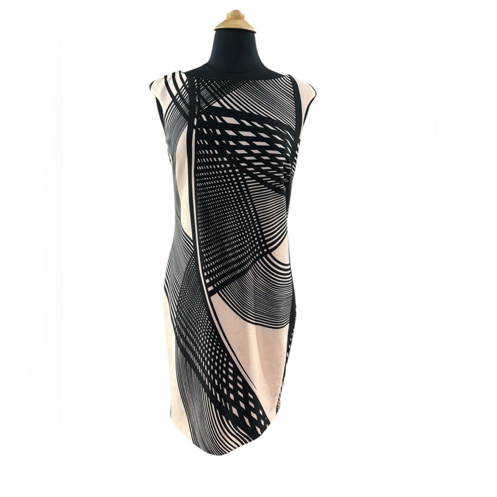 RMLL Pink and Black Sleeveless Knee Length Cocktail Dress-size 8